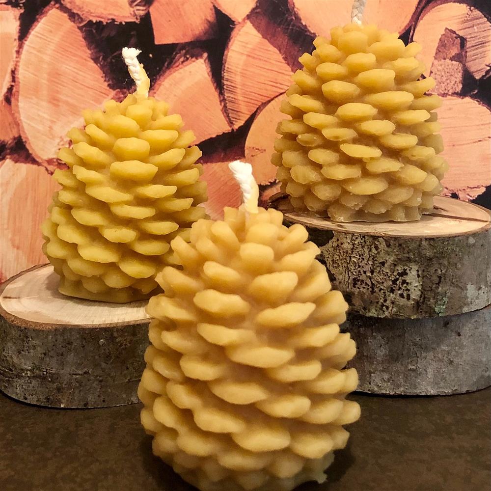 Beeswax Pinecone Candles