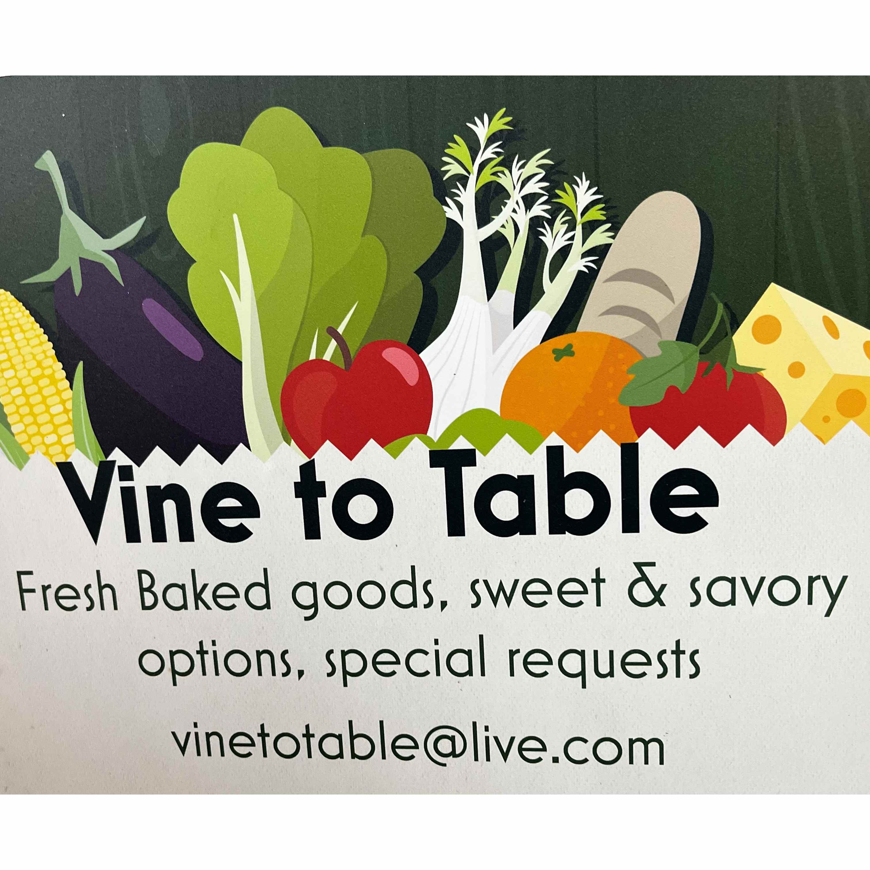 Vine To Table - Cash/Checks, Cards